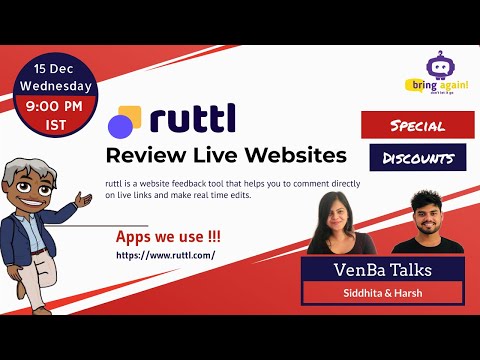 Ruttl.com Event with Siddhita and Harsh - Website Feedback Tool